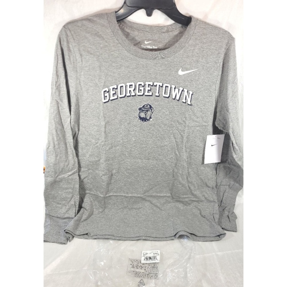 Nike Long Sleeve Cotton/Poly Georgetown University T-Shirt - Gray - Large